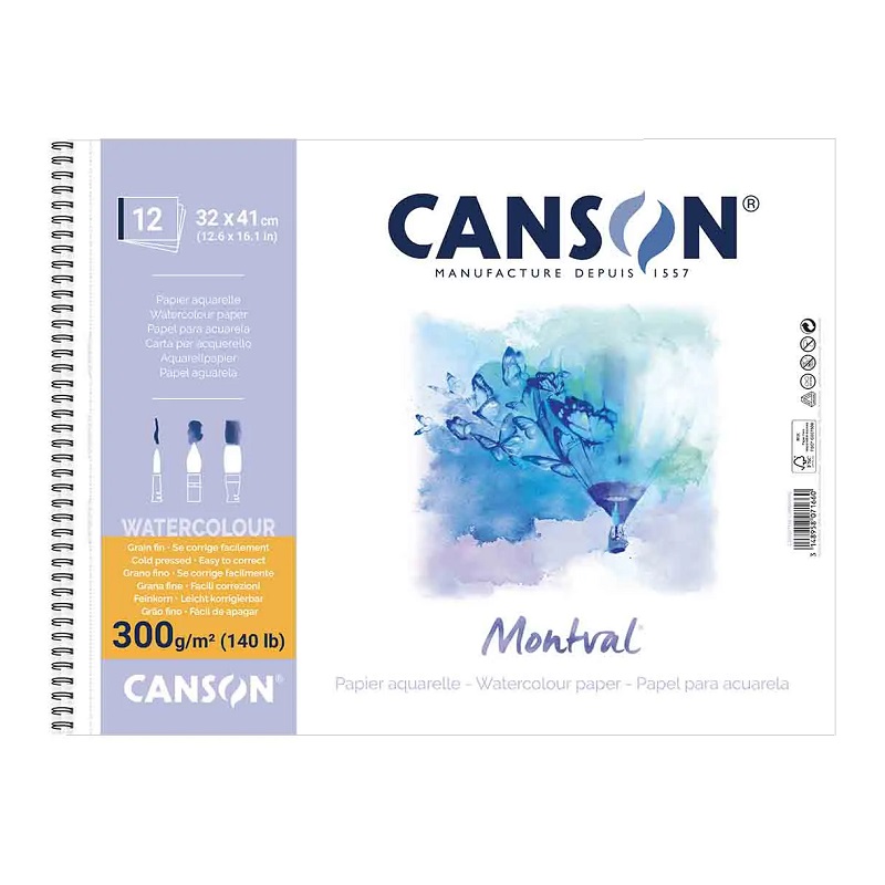 Skicář CANSON Montval Aquarelle A3, 12 listů 300g