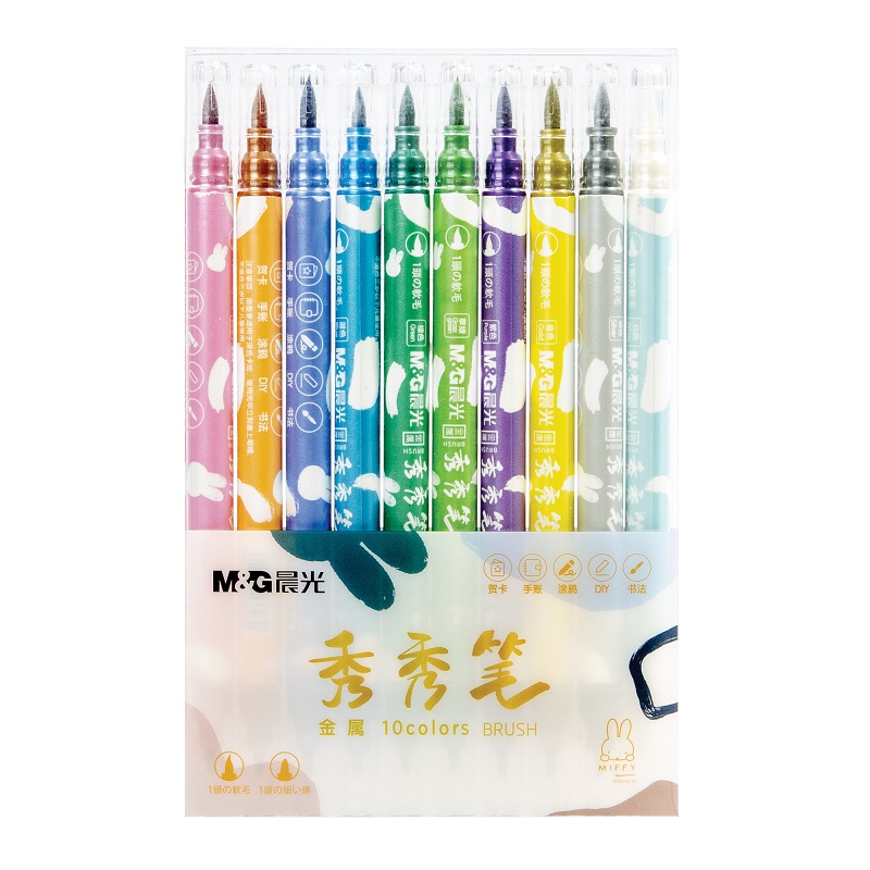 M&G Oboustranné metalické fixy M&G, 10ks