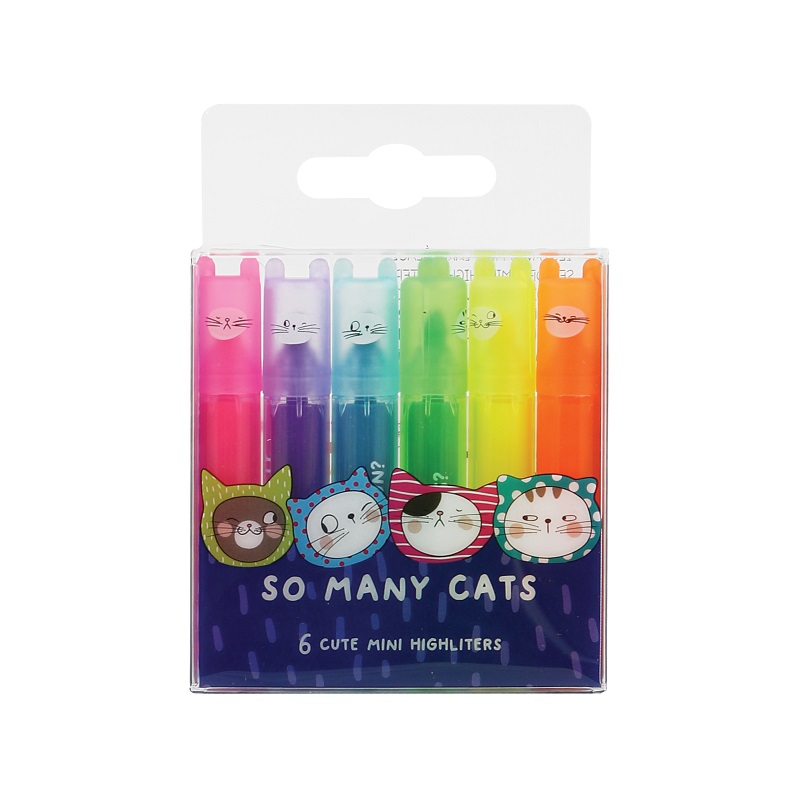M&G zvýrazňovače "So many cats", 6ks MINI základní