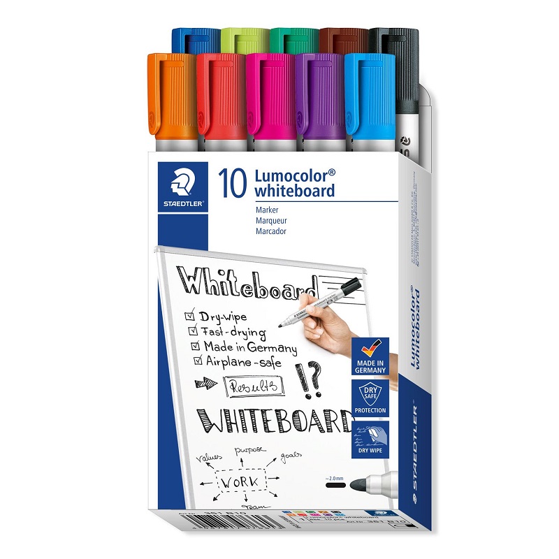 STAEDTLER Lumocolor na bílé tabule, 10ks kulatý hrot