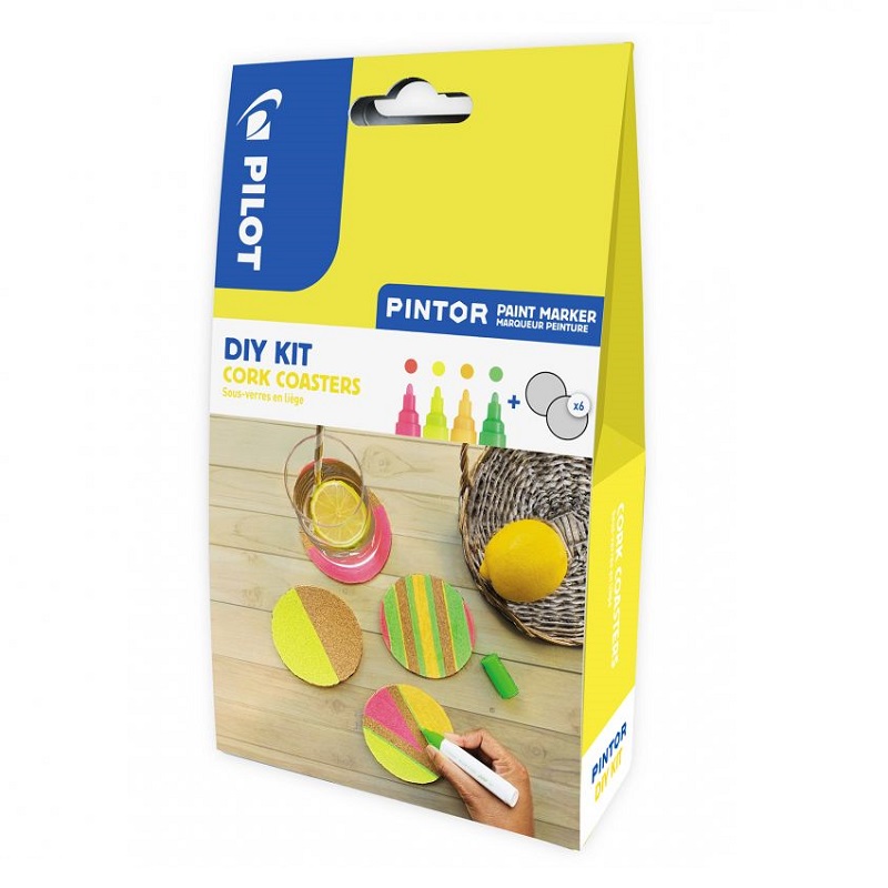 PILOT Pintor akrylová sada DIY KIT, korkové podtácky