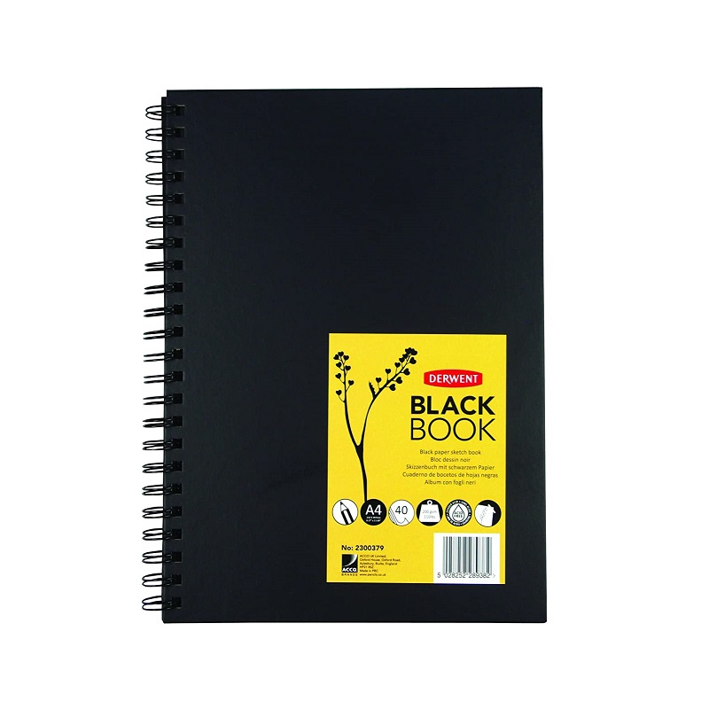 Blackbook DERWENT černý papír A4, 40 listů
