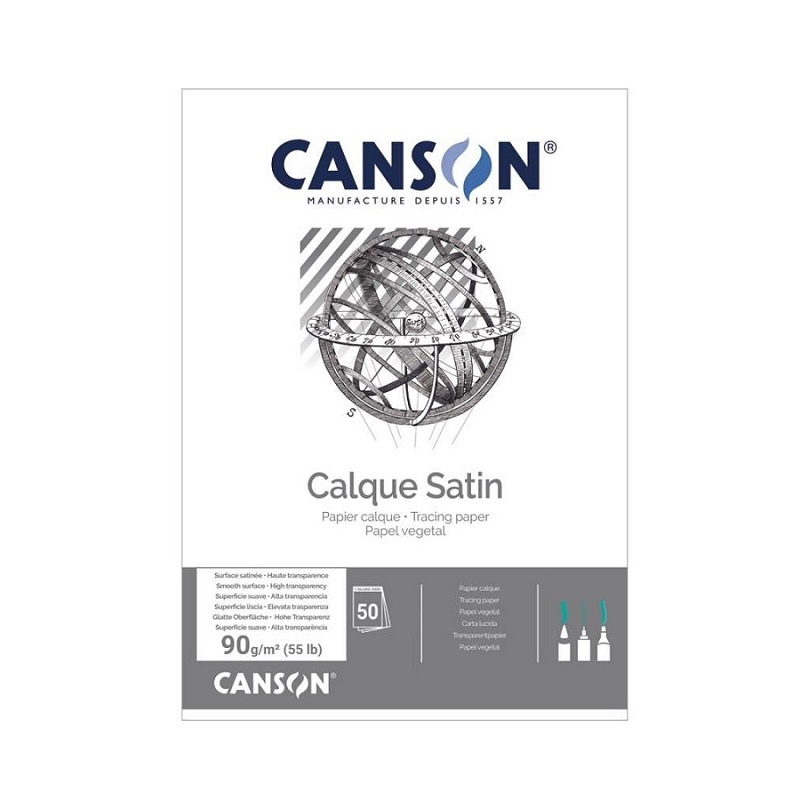 Blok CANSON Calque Satin pauzovací A4, 50 transparentních listů 90g