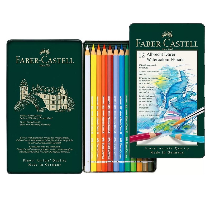FABER-CASTELL akvarelové pastelky ALBRECHT DURER, 12ks v kovové krabičce
