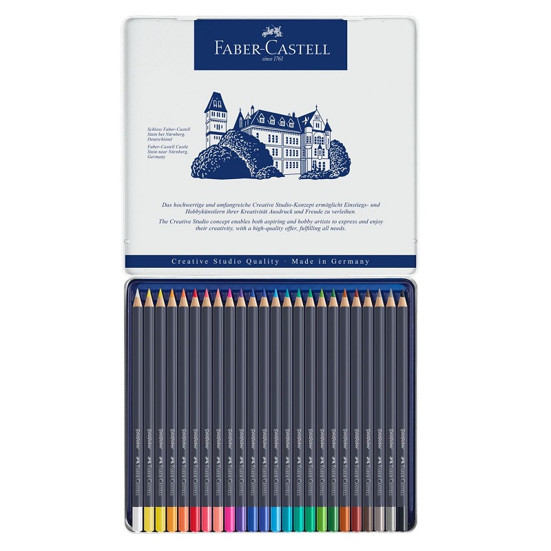 FABER-CASTELL pigmentové pastelky GOLDFABER, 24ks v kovové krabičce