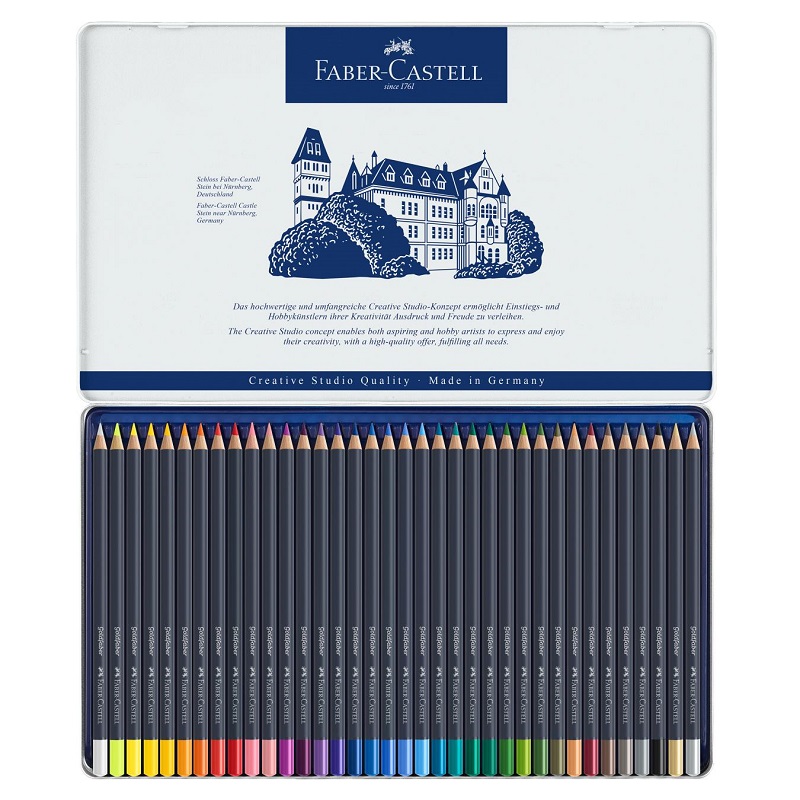 FABER-CASTELL pigmentové pastelky GOLDFABER, 36ks v kovové krabičce