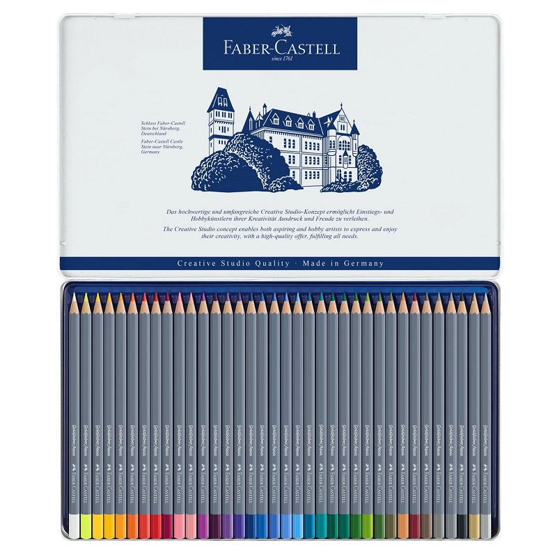 FABER-CASTELL akvarelové pastelky GOLDFABER AQUA, 36ks v kovové krabičce