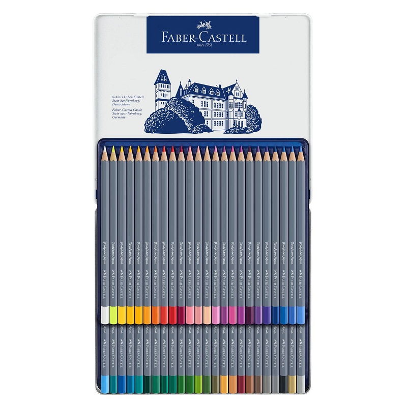 FABER-CASTELL akvarelové pastelky GOLDFABER AQUA, 48ks v kovové krabičce