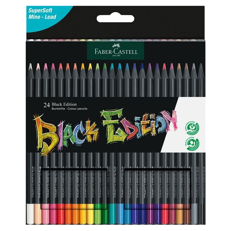 FABER-CASTELL černé pastelky BLACK EDITION, 24ks