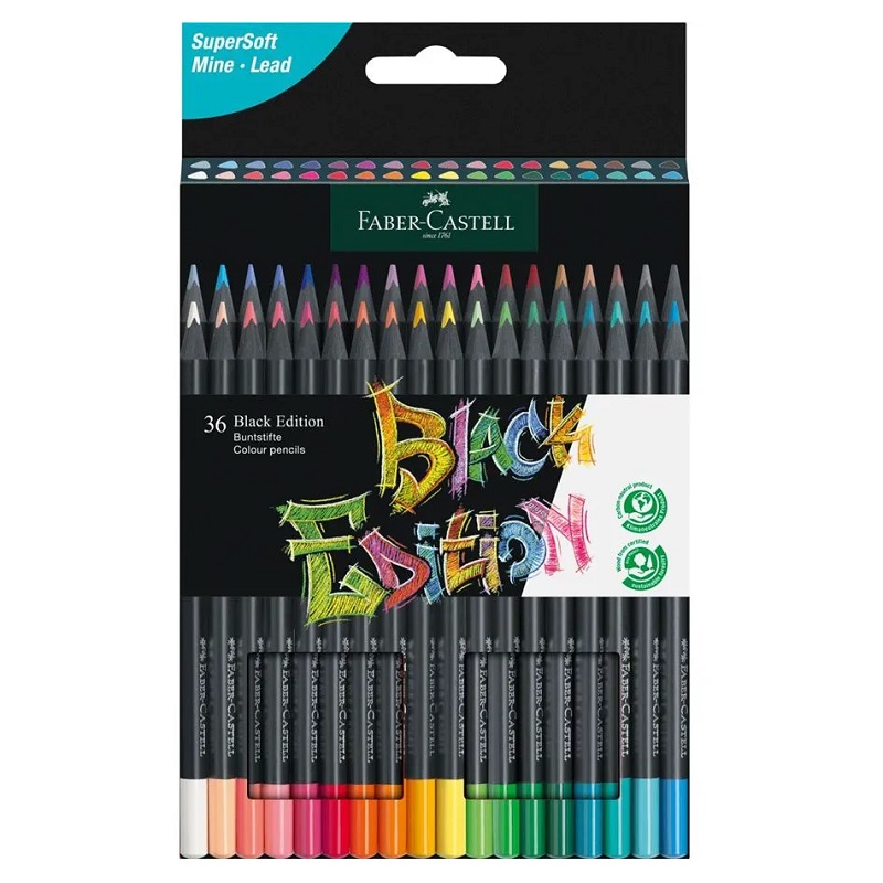 FABER-CASTELL černé pastelky BLACK EDITION, 36ks