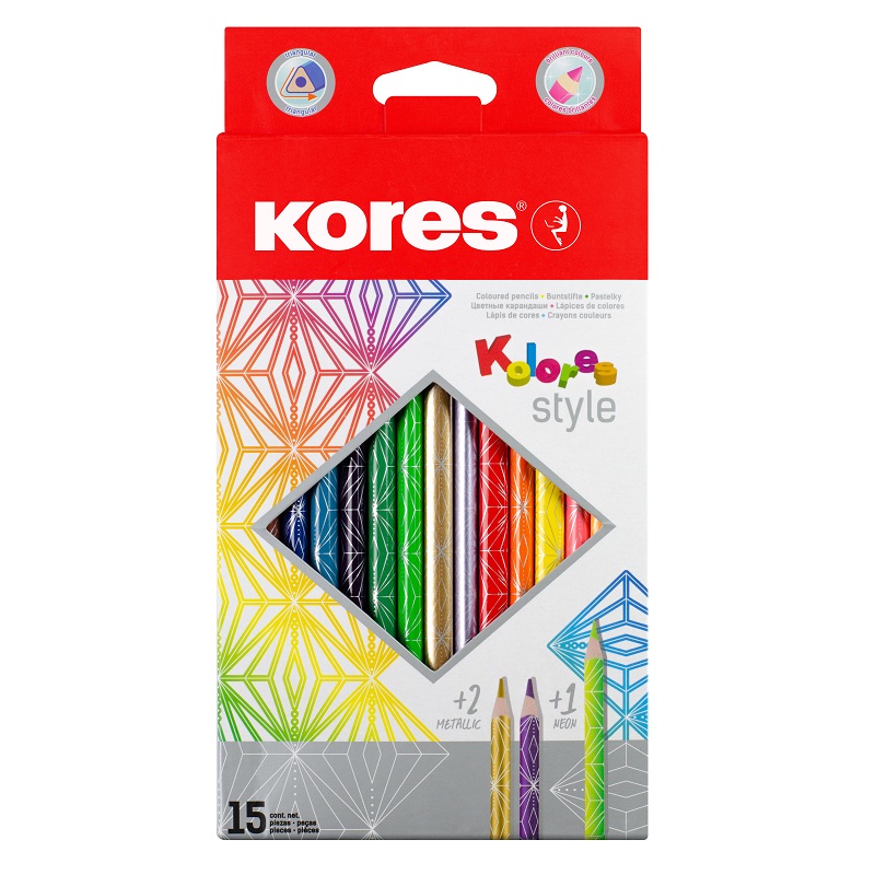 KORES pastelky Kolores Style, 15ks