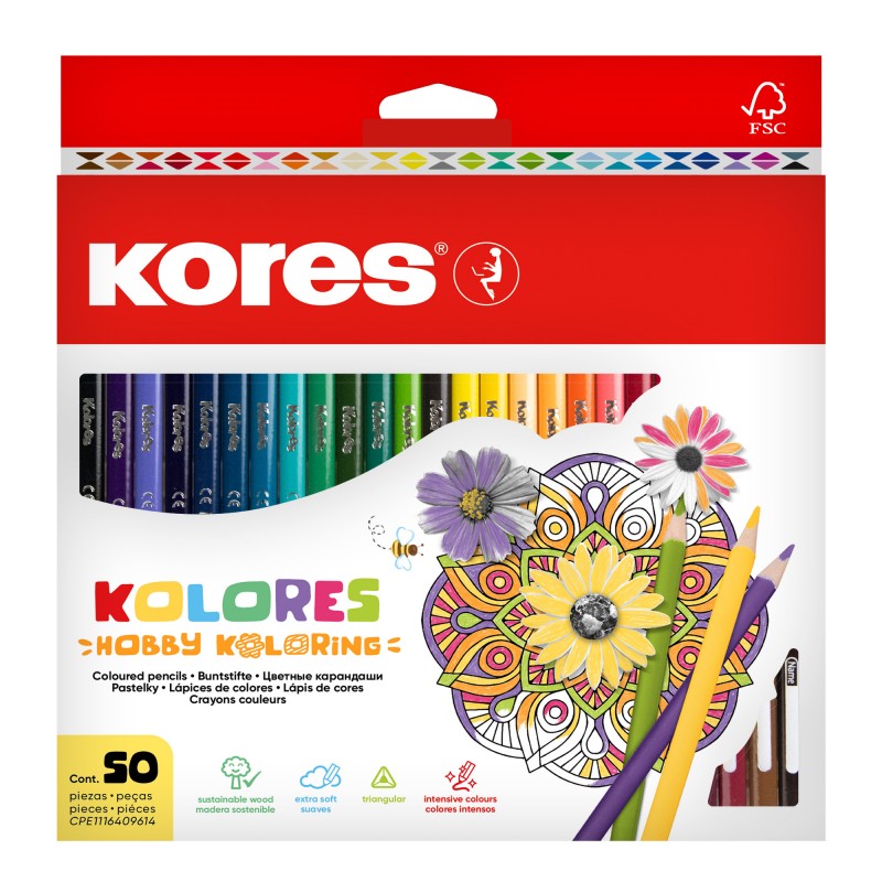 KORES pastelky Kolores Style, 50ks Mandalas