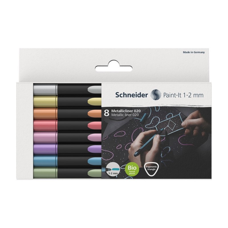Lihový SCHNEIDER Paint-It Metallic 1-2mm, 8ks