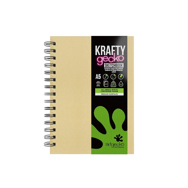 Skicář A5 ARTGECKO Krafty vertikální, 40 listů