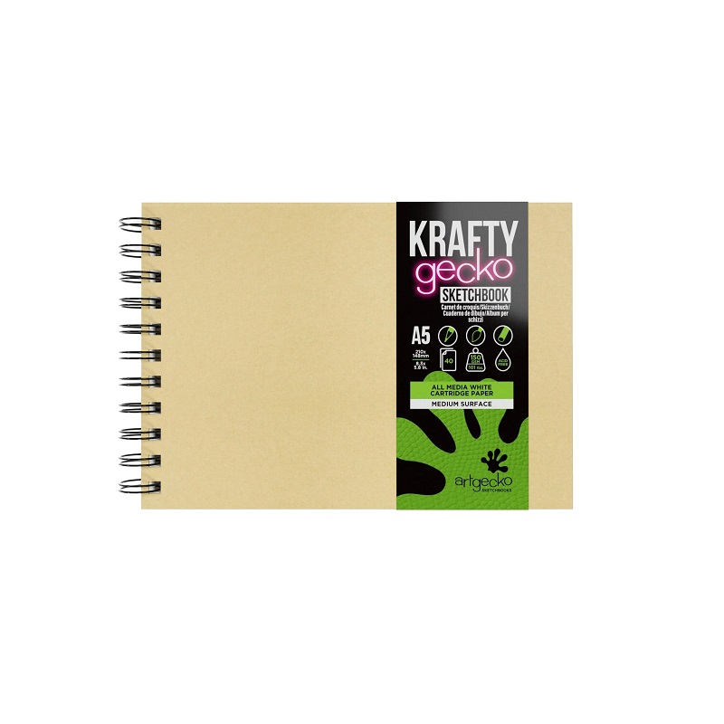 Skicář A5 ARTGECKO Krafty horizontální, 40 listů