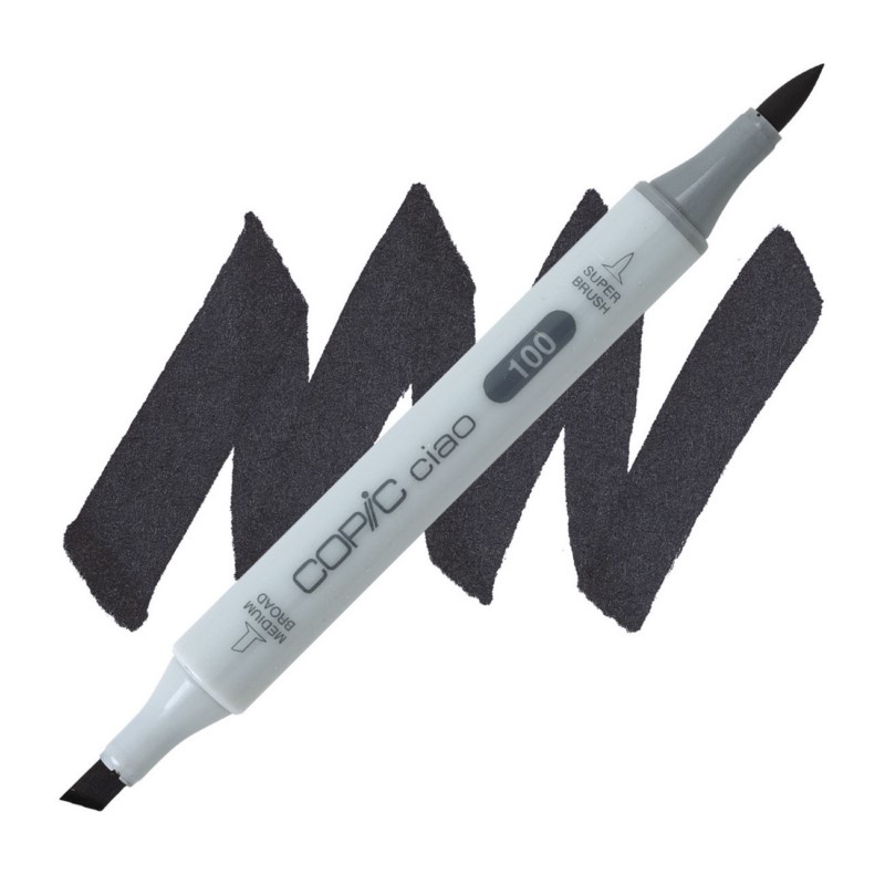 Lihová fixa COPIC Ciao oboustranná Brush & Chisel, 100 Black