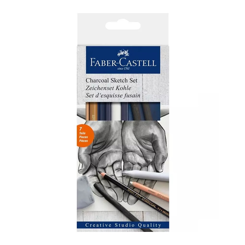 FABER-CASTELL umělecká sada GOLDFABER, 7ks Charcoal Sketch