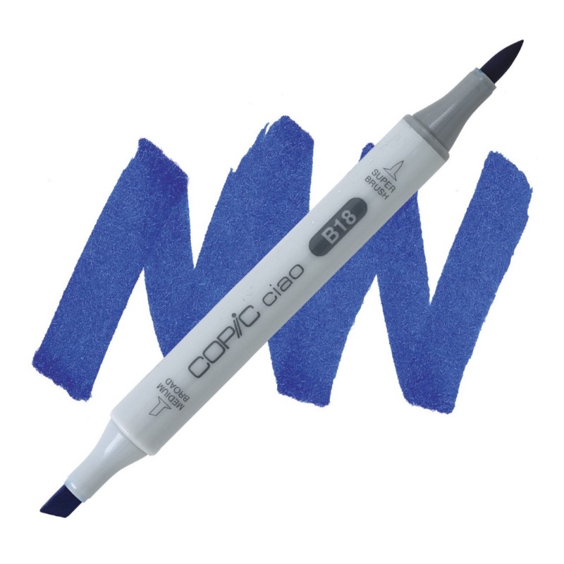 Lihová fixa COPIC Ciao oboustranná Brush & Chisel, B18 Lapis lazuli