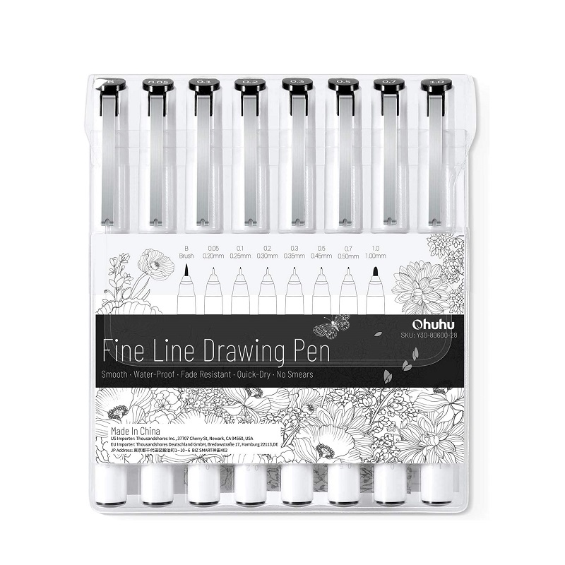 Fineliner OHUHU Drawing Pen, 8ks