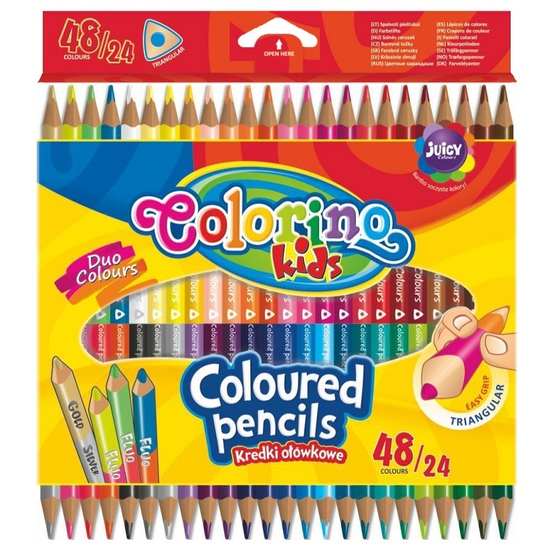 COLORINO pastelky trojhranné oboustranné, 24ks