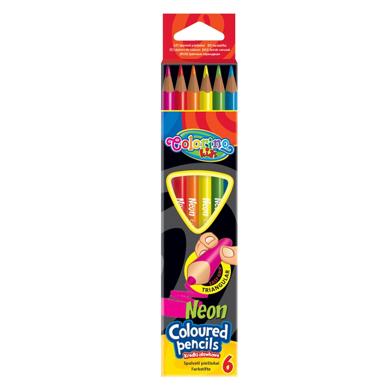COLORINO pastelky trojhranné Neon, 6ks