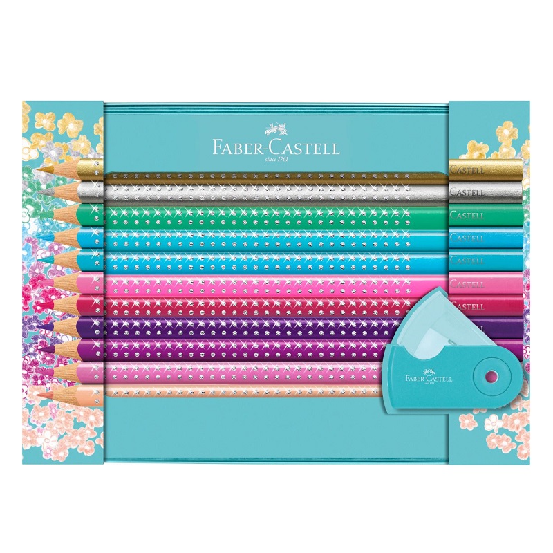 FABER-CASTELL třpytivé pastelky SPARKLE, 20ks v kovové krabičce
