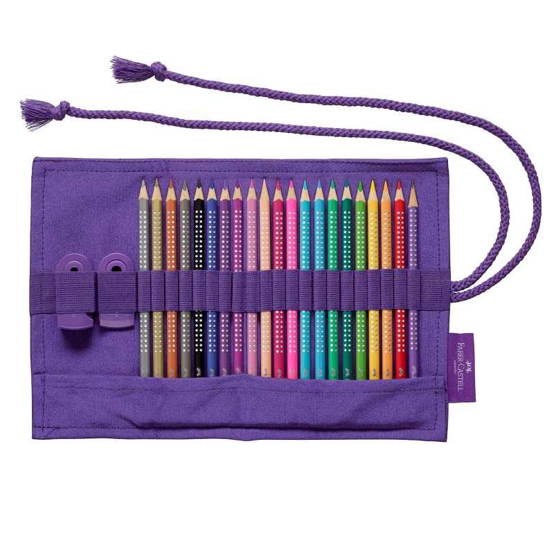 FABER-CASTELL třpytivé pastelky SPARKLE, 20ks + 3ks příslušenství v textilním pouzdře