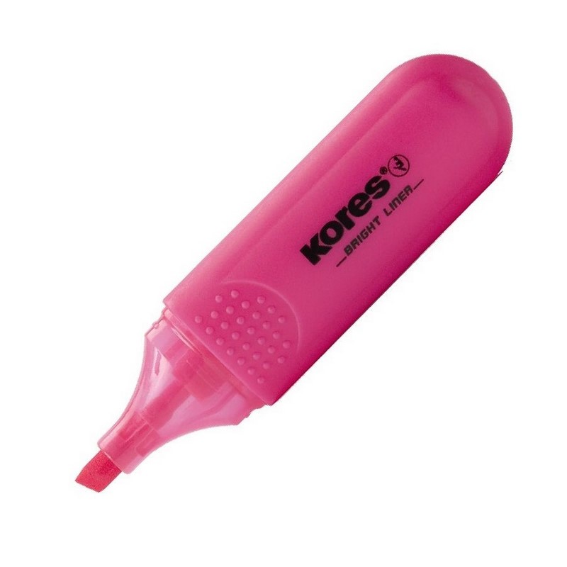 KORES zvýrazňovač Bright High Liner, růžový