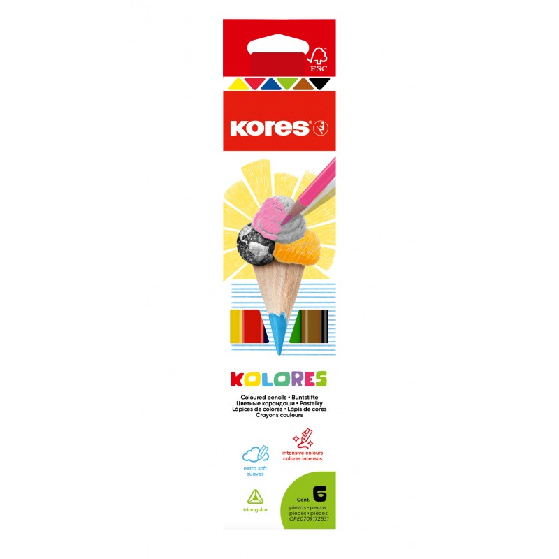 KORES pastelky Kolores, 6ks