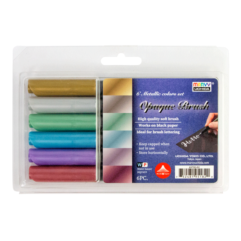 Štětcové MARVY Opaque Brush, 6ks metalické