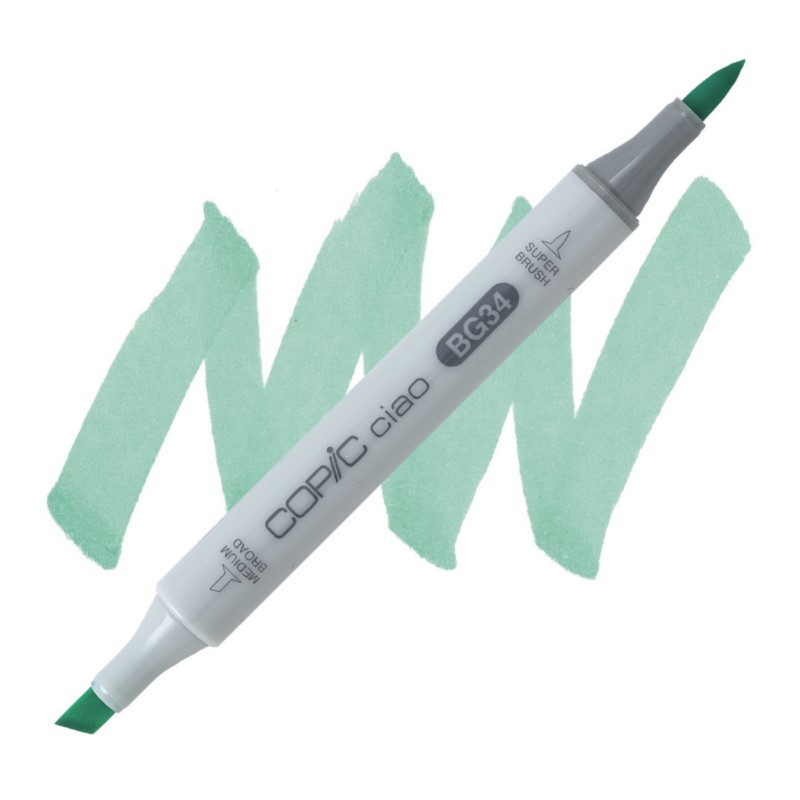Lihová fixa COPIC Ciao oboustranná Brush & Chisel, BG34 Horizon green