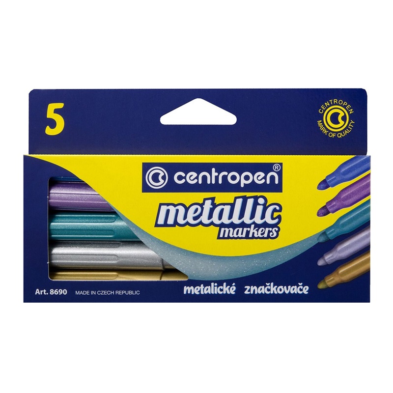 Fixy metalické CENTROPEN 8690, sada 5ks