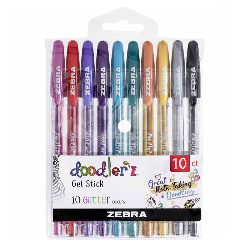 Gelová pera ZEBRA Doodlerz, 10ks třpytivé