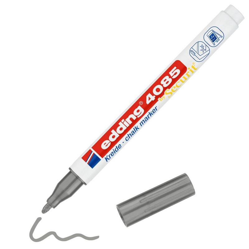 Křídový na sklo a tabule EDDING 4085, stříbrný