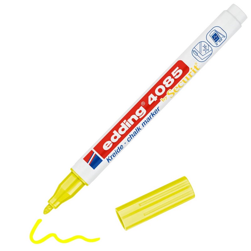 Křídový na sklo a tabule EDDING 4085, NEON žlutý