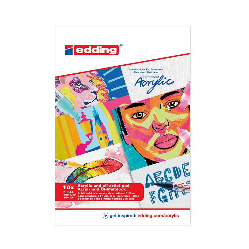 Blok EDDING Acrylic A4, 10 listů