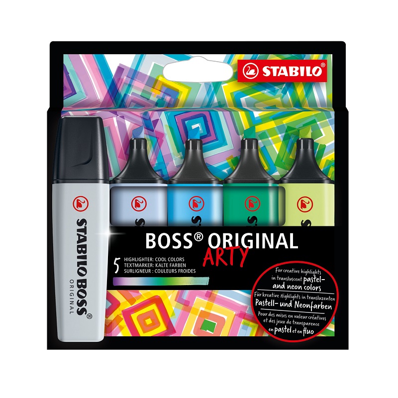 Zvýrazňovač STABILO BOSS ORIGINAL, 5ks ARTY "B"