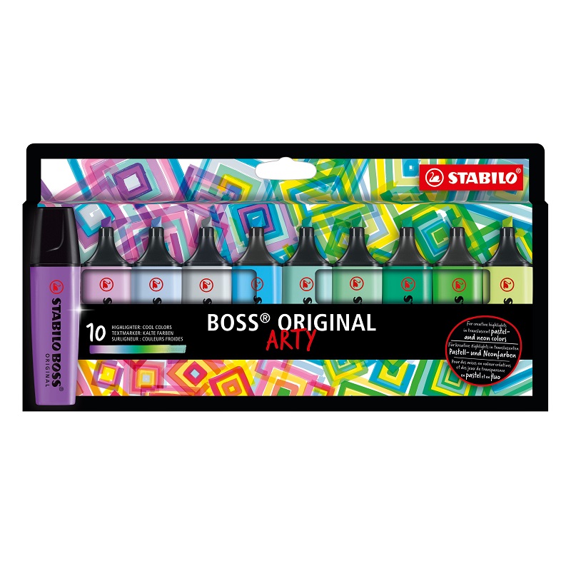 Zvýrazňovač STABILO BOSS ORIGINAL, 10ks ARTY "B"