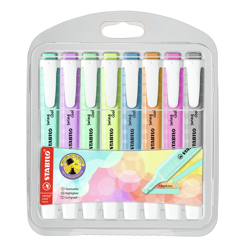 Zvýrazňovač STABILO swing cool Pastel, 8ks "B"