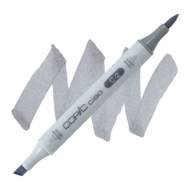 Lihová fixa COPIC Ciao oboustranná Brush & Chisel, C2 Cool gray 2