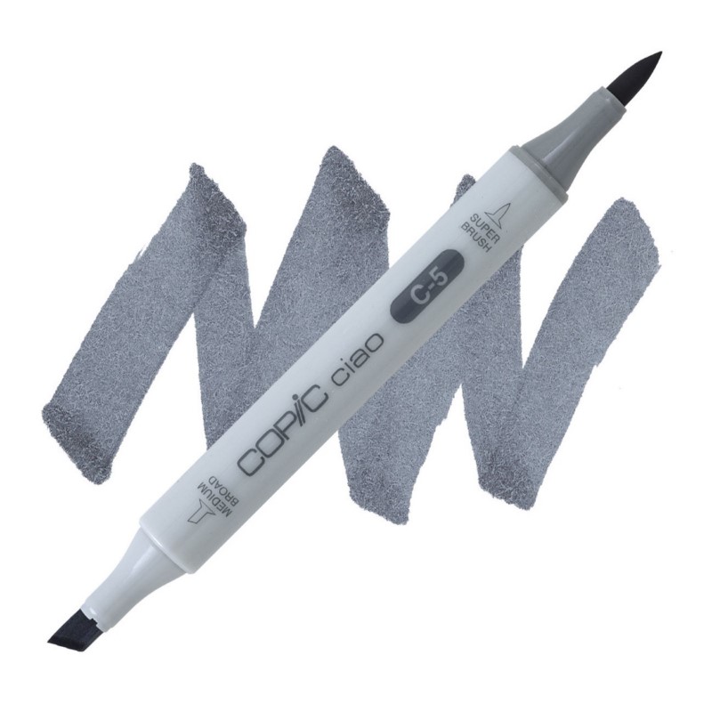 Lihová fixa COPIC Ciao oboustranná Brush & Chisel, C5 Cool gray 5