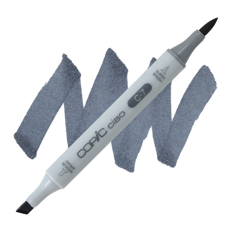 Lihová fixa COPIC Ciao oboustranná Brush & Chisel, C7 Cool gray 7