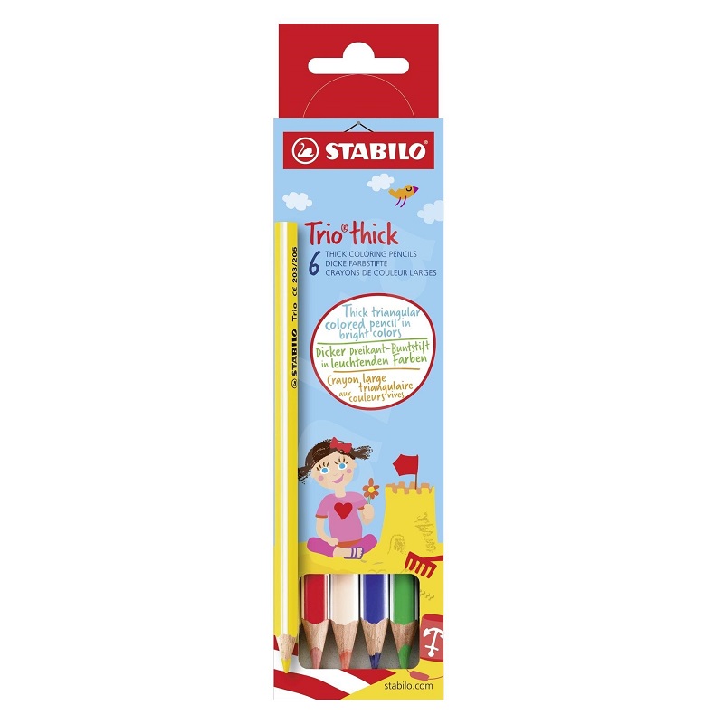 Pastelky STABILO Trio silné, 6ks