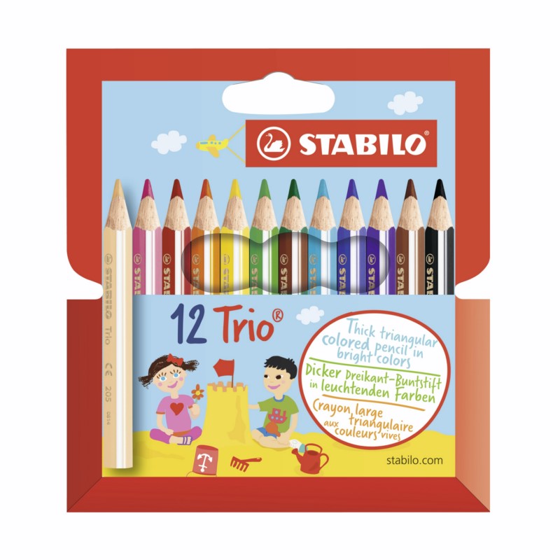 Pastelky STABILO Trio silné mini, 12ks