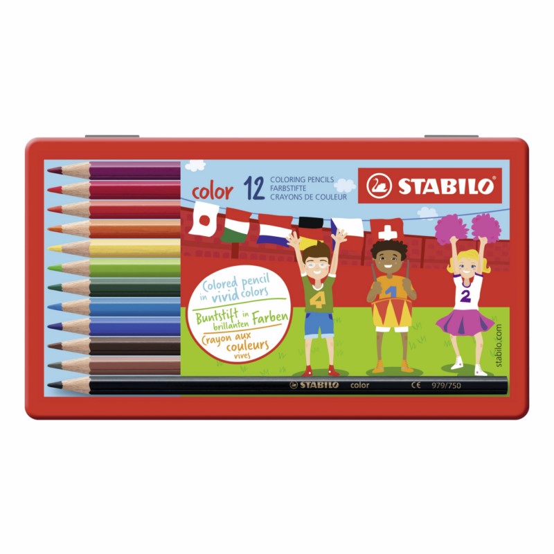 Pastelky STABILO color, 12ks v kovové krabičce