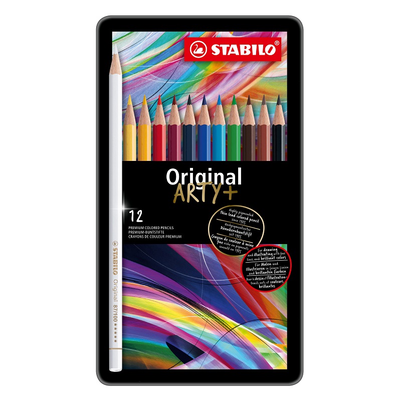 Pastelky STABILO Original, 12ks ARTY v kovové krabičce