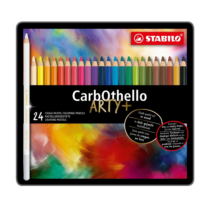 Pastelky křídové STABILO CarbOthello, 24ks ARTY v kovové krabičce