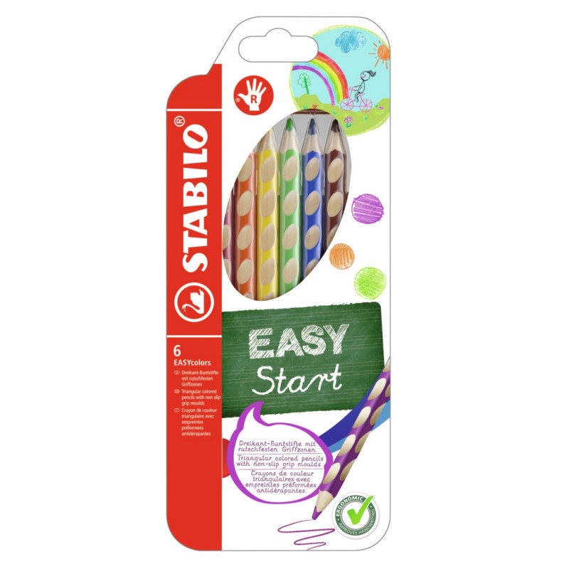Pastelky STABILO EASYcolors, 6ks pro praváky