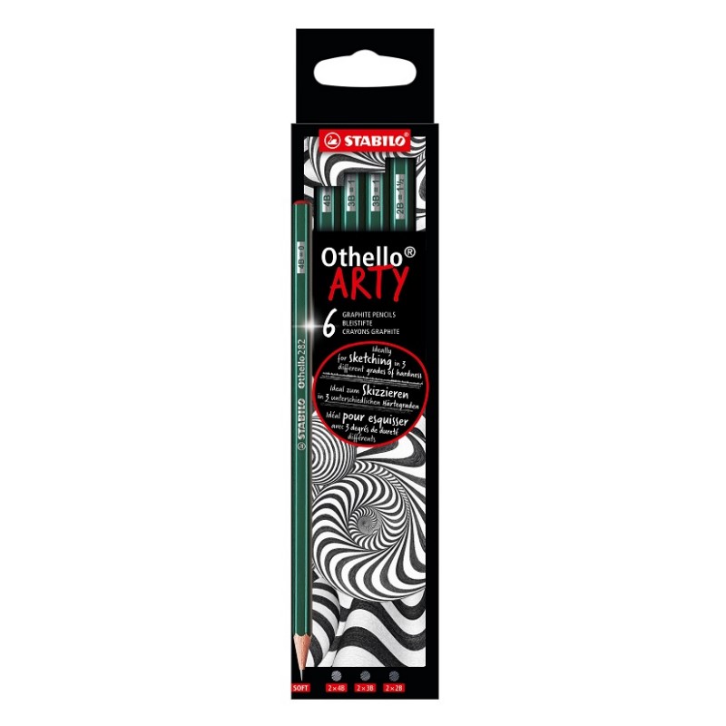Grafitové tužky STABILO Othello, 6ks ARTY "B"