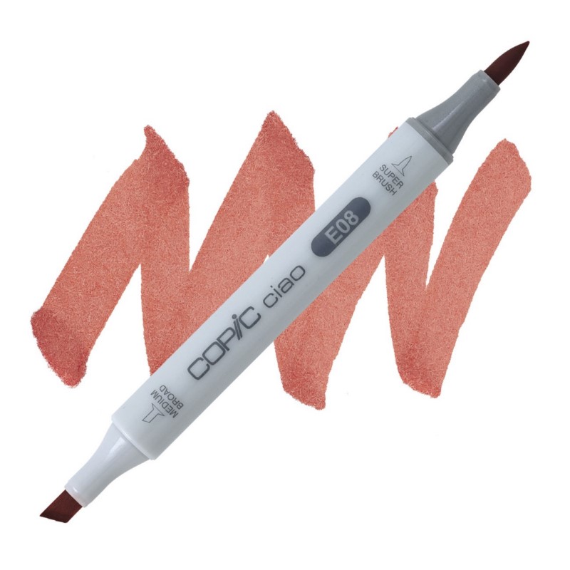 Lihová fixa COPIC Ciao oboustranná Brush & Chisel, E08 Brown
